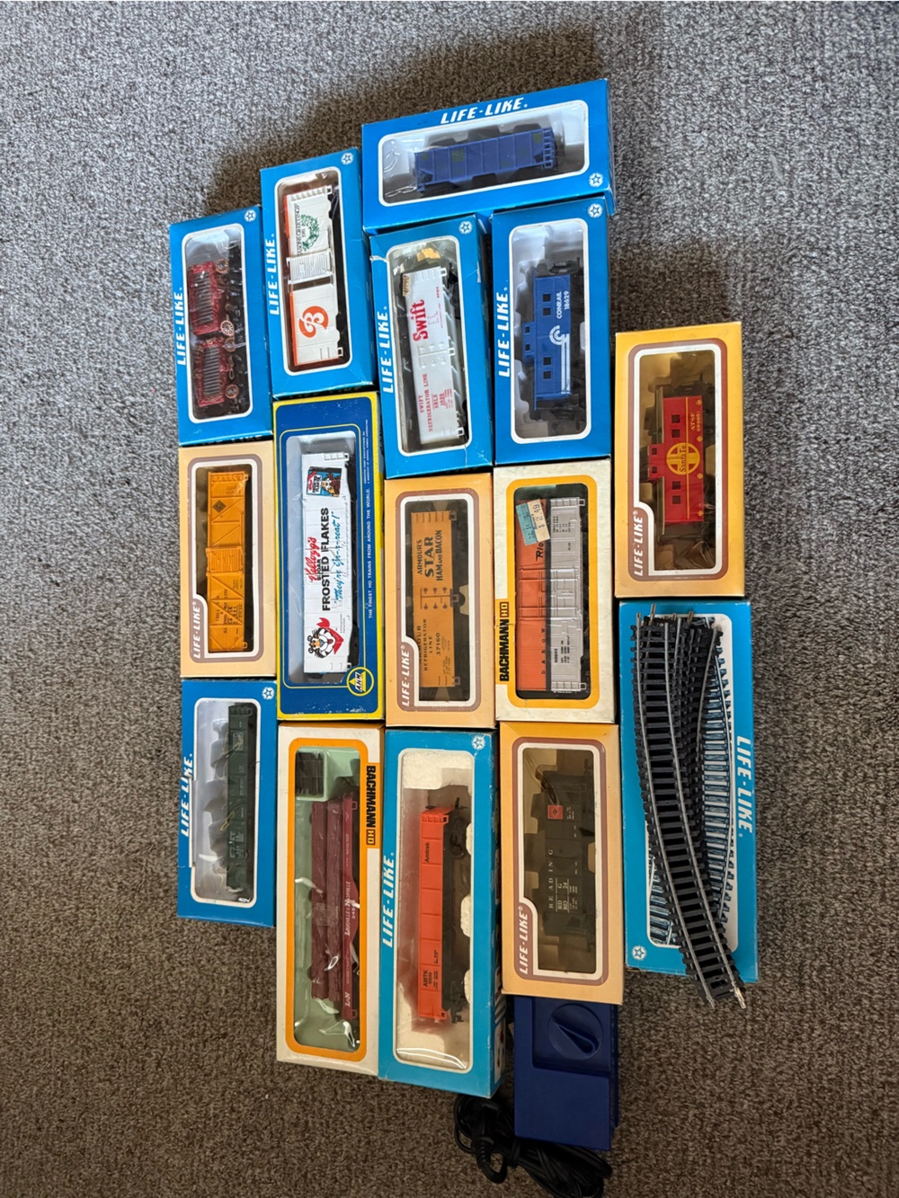 Blue and Mixed Colors Kids Train Set - Assorted Boxed Freight Cars